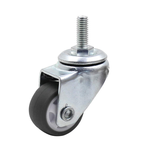 Luomorgo 8 Pcs 1" Swivel Stem Caster Wheels for Tiny Shopping Cart, No Noise TPE, 141lb Load Capacity