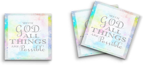 Sticky Notes 12 Pack, 3"x3", 50 Sheets/Pad, Cute Funny Memo Note Pads, with God All Things are Possible Matthew 19:26