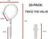 HEDGBOBO 20 Pack 40 lbs2.2" Q Hanger Hooks with Safety Buckle, Rustproof Screw Hooks for Hanging String Lights, Bird