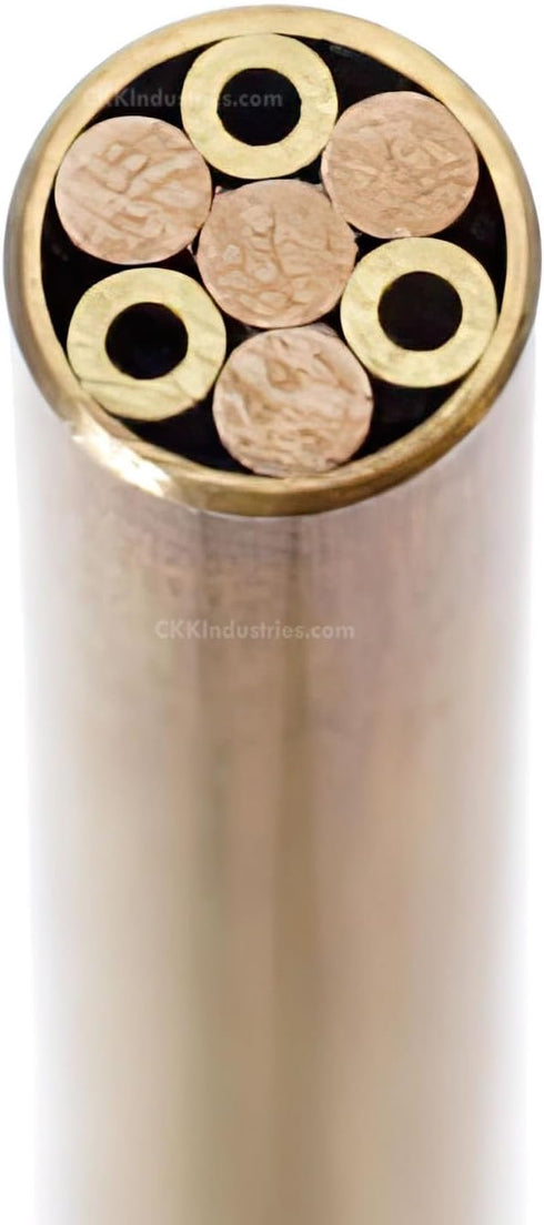 Mosaic Pin - 0.218 Inch Diameter - Brass Outer Material, Decorative Knife Handle Pins for Fixed Blade Knives
