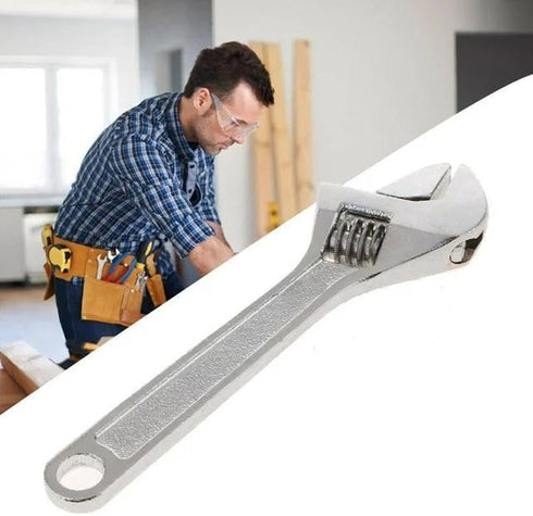 Silver Open End Wrench, Steel 2.5inch Adjustable Spanner for Repairing, Mini Hand Tools, Keychain Accessories
