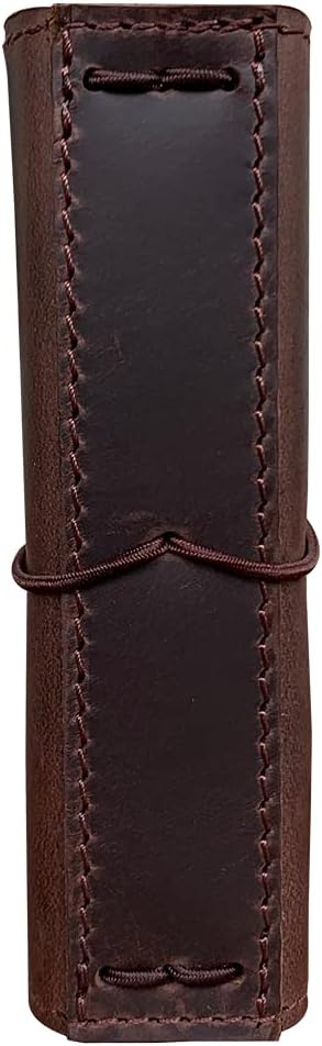 newestor Travelers Notebook Cover, Passport Size with Inner Pockets, Card Slots, and Pen Holder, Dark Brown