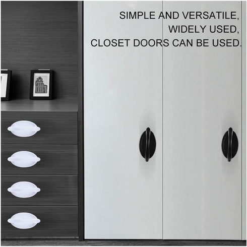 2Pcs White Self-adhesive Cupboard Handles, Modern Minimalism Cabinet Pulls for Drawer, Refrigerator Door, Easy