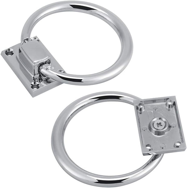 Gsycle Stainless Steel Drop Pull Handle, Shiny Silver Chair Back Ring Pull with