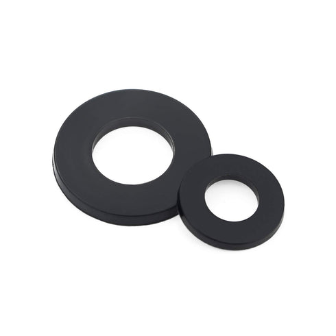 Nylon Flat Washer Assortment Set, 600 Pieces in 9 Sizes - M2 to M12, Black