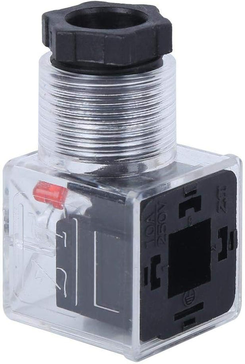 5Pcs Hydraulic Solenoid Valve Solenoid Coil Plug, Transparent Universal with Light, DC24 (5 Sold at a Time)