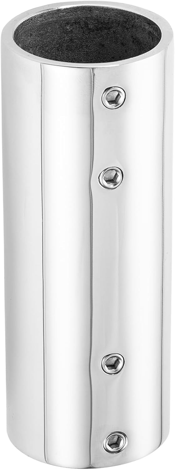 AICWIOO Handrail Straight Pipe Fitting Connector, 1 Inch 316 Stainless Steel 2-Way Tube Connector