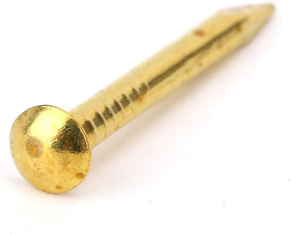 100Pcs Multi-Sizes Brass Nails - Brass Tacks Hardware for Wooden DIY Decorative Pictures