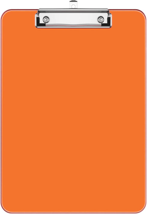 Rimilak Plastic Clipboards with Low Profile Metal Clip, Translucent Clip Board, 12.5 x 9 Inch, Orange
