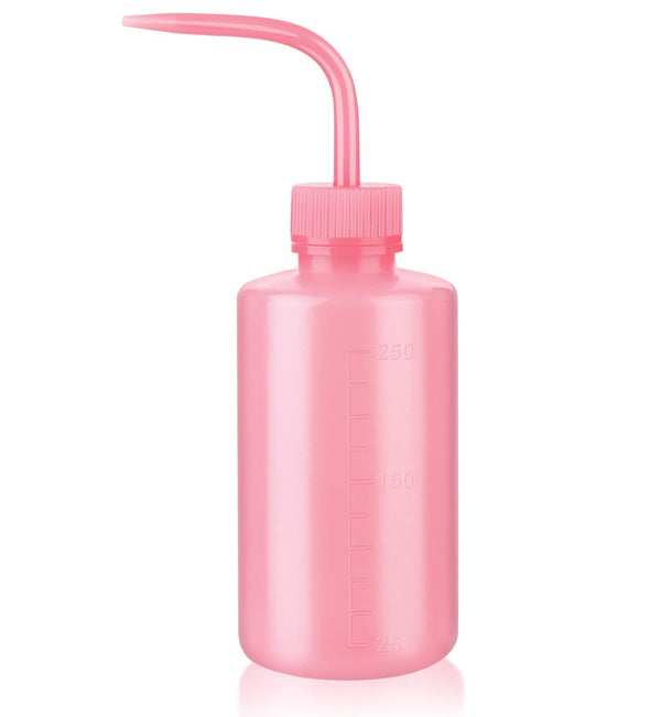 Professional 250ml Tattoo Wash Bottle 8oz (Pink), Narrow Mouth Squeeze Bottle for Medical Lab Irrigation