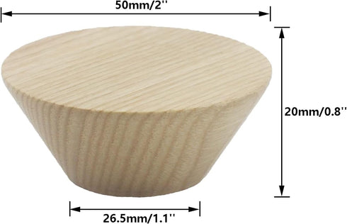 4PCS Closet 50mm/2''Diameter) Wooden Pull Handle, Solid Wood Dresser Wardrobe Door Pull,Cupboard Cabinet Bedside Table