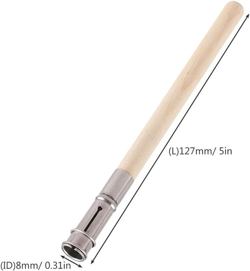 GTHER 5PCS Wooden Pencil Extender, Adjustable Lengthener Holder with Aluminum Handle for Colored Pencils & Crayons