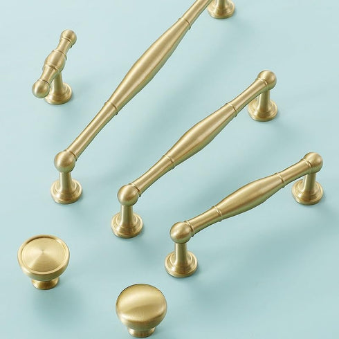 SANCHAKOU 2Pcs Cabinet Knobs Pulls Brass Cabinet Wine Cabinet Drawer Handle Bedside Table Wardrobe Door Handle Round