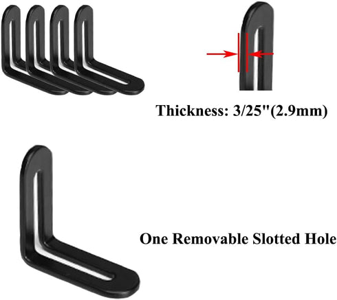 10 1 9/10" Pcs Adjustable L-Shape Corner Brace with Slot, Metal Connector Slidable Slotted Joint Right Angle Bracket