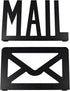 Desktop Letter Holder, Two-Sided Black Metal Cutout Mail Sorter, Envelope Holder for Home Office School