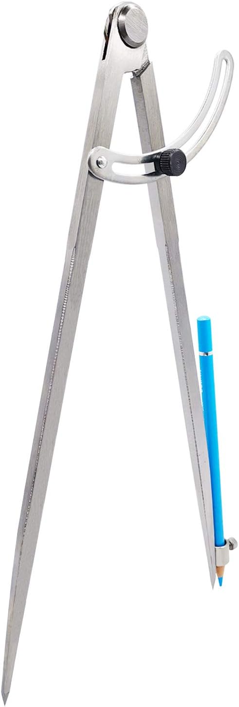 ZLKSKER 12 inch Professional Woodworking Compass with Pencil Holder for Carpenter and Drafting