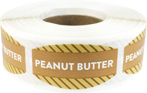 Peanut Butter Grocery Store Food Labels, .75 x 1.375 Inch Oval Shape, 500 Total Adhesive Stickers