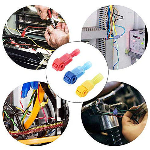 240PCS 22-10, (3 T-Tap Wire Connectors, AWG Self-Stripping Quick Splice Electrical Wire Terminals, Color Coded