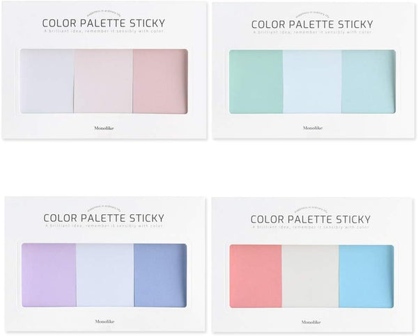 Monolike Color Palette Sticky Solid 301 A SET 4p, Self-Adhesive Memo Pad 30 sheets