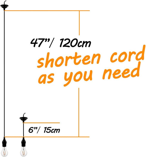 12 Packs 4ft E26 Bulb ACBungji Pendant Light Kit Cord, Hanging Light Socket Lamp Holder with Adjustable Lantern Wire