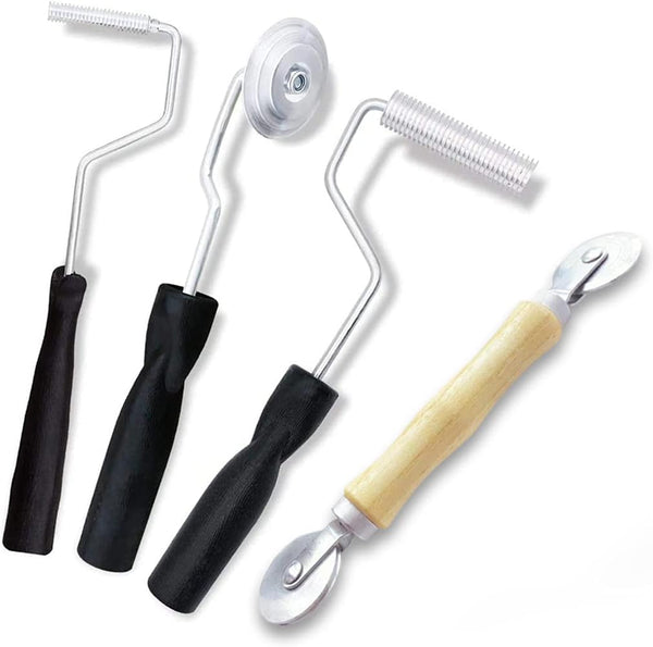 Odaa's Fiberglass Roller and Spline Roller - Wood Handle and Steel Wheels, Tools Kit for Tub Shower Repair