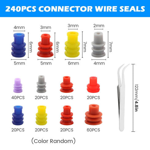 500Pcs Connector Pins Kit, Car Electrical Wire Terminal Pins, Non-Insulated Plug Removal Male Female Crimp Pins