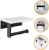Alipis Stainless Steel Marble Toilet Paper Holder with Shelf Elegant Bathroom Napkin Organizer Wall Mount Design
