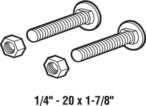 Prime-Line GD 52103 1/4-20 Carriage Bolts and Nuts, Smooth Flat Heads (12 Pack)