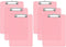 Rimilak Set of 6 Plastic Clipboards, Translucent 12.5 x 9 Inch Letter Size with Low Profile Metal Clip, Pink | Office