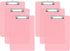 Rimilak Set of 6 Plastic Clipboards, Translucent 12.5 x 9 Inch Letter Size with Low Profile Metal Clip, Pink | Office