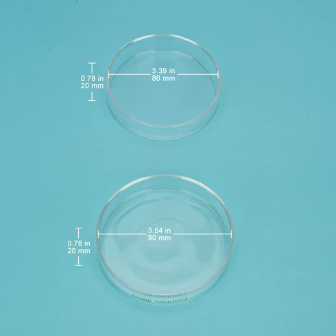 Glass Petri Dishes, Autoclavable Glass Cell Culture Dishes Lab Dishes with Clear Lid, 90x20 mm, Pack of 10