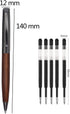 Elegant Wood Ballpoint Pen Set, Fancy Writing Pens with Black Ink and 4 Extra Refills, Graduation Gift Pen