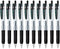 Zebra Sarasa Clip 0.4 Retractable Gel Ink Pen, Black Ink, Rubber Grip, Value Set of 10
