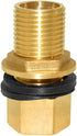 Hooshing 1/2“ Male x 1/2" Female Thread Brass Bulkhead Fitting Water Tank Connector for Pools, Tubs, Aquariums