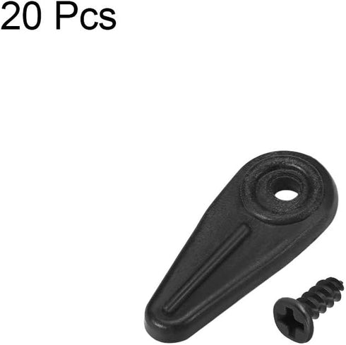 uxcell Frame Turn Button, 3/4" Plastic Indicator Shape with Screws for Hanging Pictures, 20 Pcs (Black)