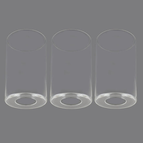3 Pack 1-5/8-Inch G0072 Clear Glass Shade, Cylinder Light Fixture Replacement Globe or Cover with Fitter for Chandelier