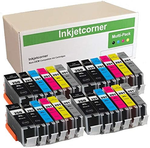 Inkjetcorner Compatible Ink Cartridges for PGI-250XL CLI-251XL, 24-Pack for iP8720 MG7520 MG7120 MG6320 with Gray