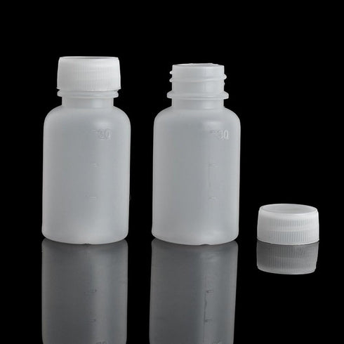 50Pcs 30ml 1oz PE Plastic Empty Small Mouth Graduated Lab Chemical Containers, Reagent Bottles for Liquid Medicine