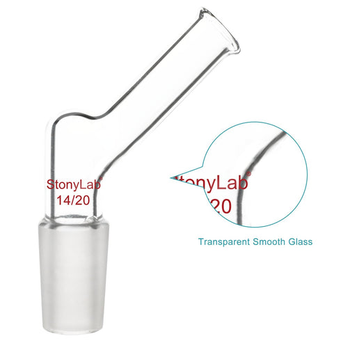 Stonylab Angled Glass Adapter, Borosilicate Glass Pour Out Adapter with 14/20 Standard Inner Joint