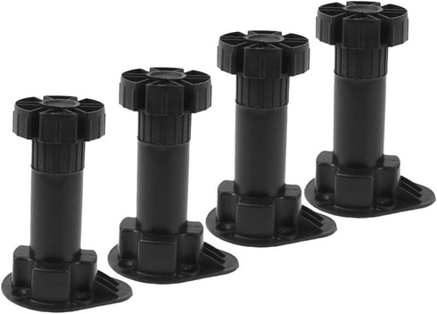 4pcs Adjustable Black Plastic Sofa Legs Clip Thickened Furniture Support Feet for