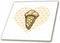 3dRose Vanilla Ice Cream Cone Over Heart 12 Inch Ceramic Tile