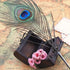 Peacock Feather Ballpoint Pens - Black Ink Natural Feather Quill Pen for Kids School Writing, Birthday Gift Pen