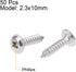 uxcell 2.3x10mm Self Tapping Screws, Phillips Pan Head with Washer, 304 Stainless Steel Fasteners, 50Pcs