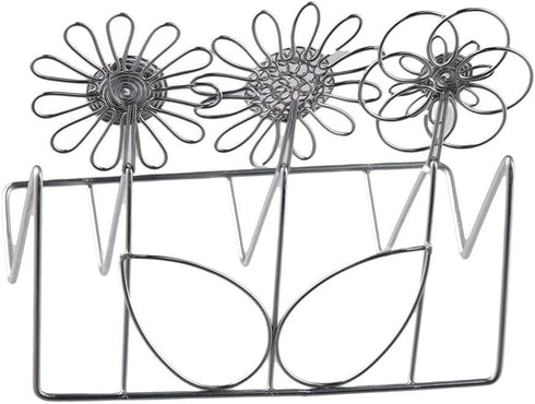 dohobby Metal Hollow Flower Business Card Holder, Open Card Stand Organizer for Home Office Desk