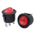 mxuteuk 5pcs Snap-in AC110/120V Lighted Round Rocker Switch, Illuminated Boat Toggle Power Switch Red Light