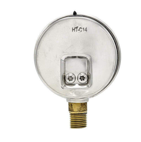 PIC Gauge S201L-254M Pressure Gauge - 0-1000 PSI, 2 1/2" Dial, Bottom Mount, Glycerin Filled, Stainless Steel