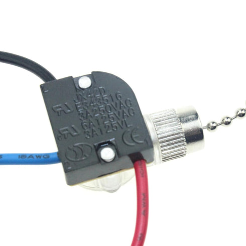 GMBYLBY 15cm 3-Wire Upgraded Semi-Clear Pull Chain Switchs with Cable Simple Installs for Ceiling Fan Or Pendant Light
