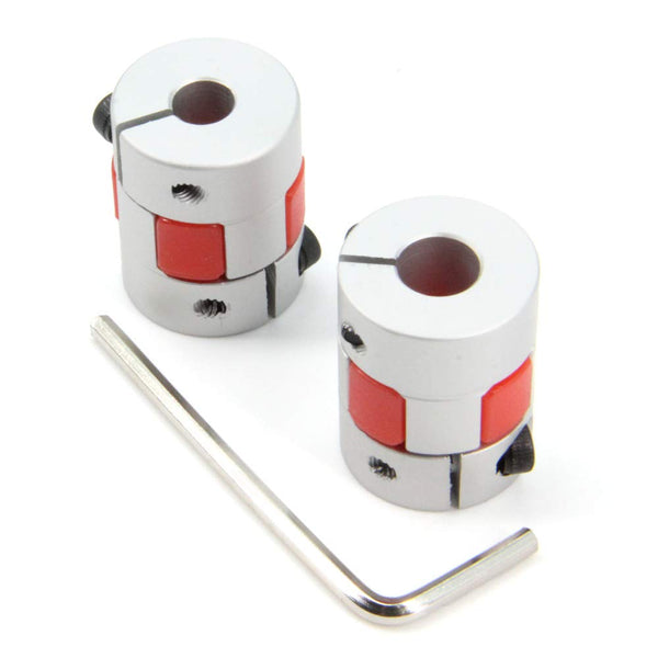 Zeberoxyz 2PCS Aluminium Plum Flexible Shaft Coupling, 6.35mm to 8mm Motor Connector for 3D Printer and CNC Machine