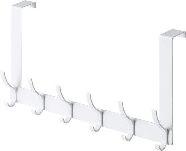 BOOMIBOO Over The Door Hooks, Sturdy Towel Rack with 12 Hooks for Bathroom, Bedroom, and Kitchen Use.