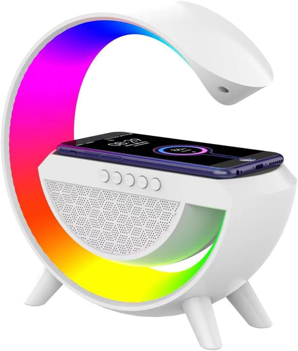 Table Lamp with Bluetooth Speaker, G Bedside Light with 15W Wireless Charger,